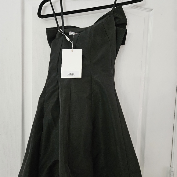 Mac Duggal Black Strapless Oversized Bow Fit & Flare Mini Dress Sz 6, 8 NWT - Picture 7 of 11